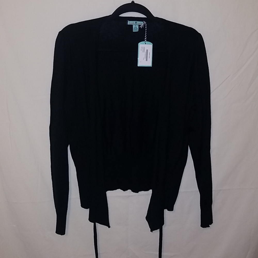 2/$30 Louie Lucie black large NWT wrap sweater
